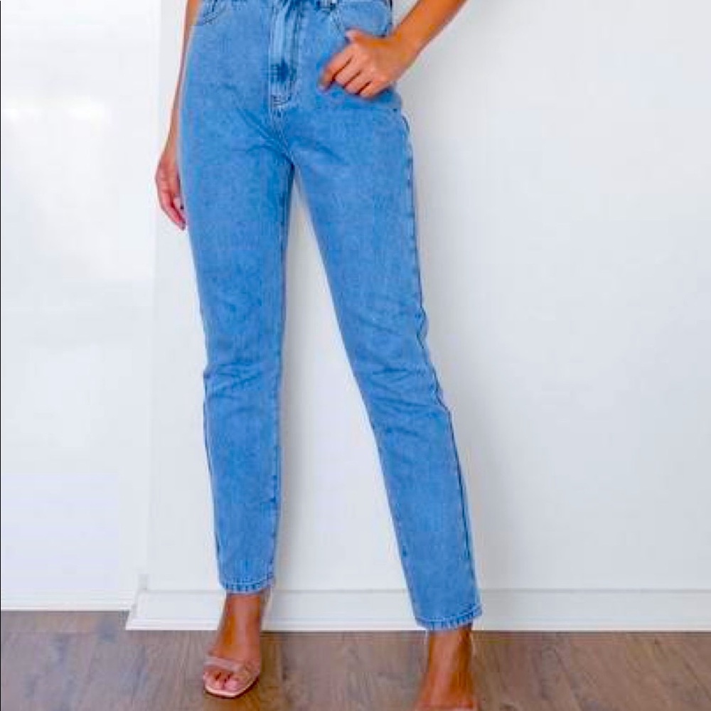 High waist straight jeans